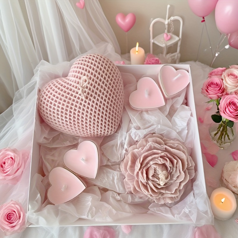 Bath Bomb Mold - قطعتان قالب سيليكون على شكل قلب