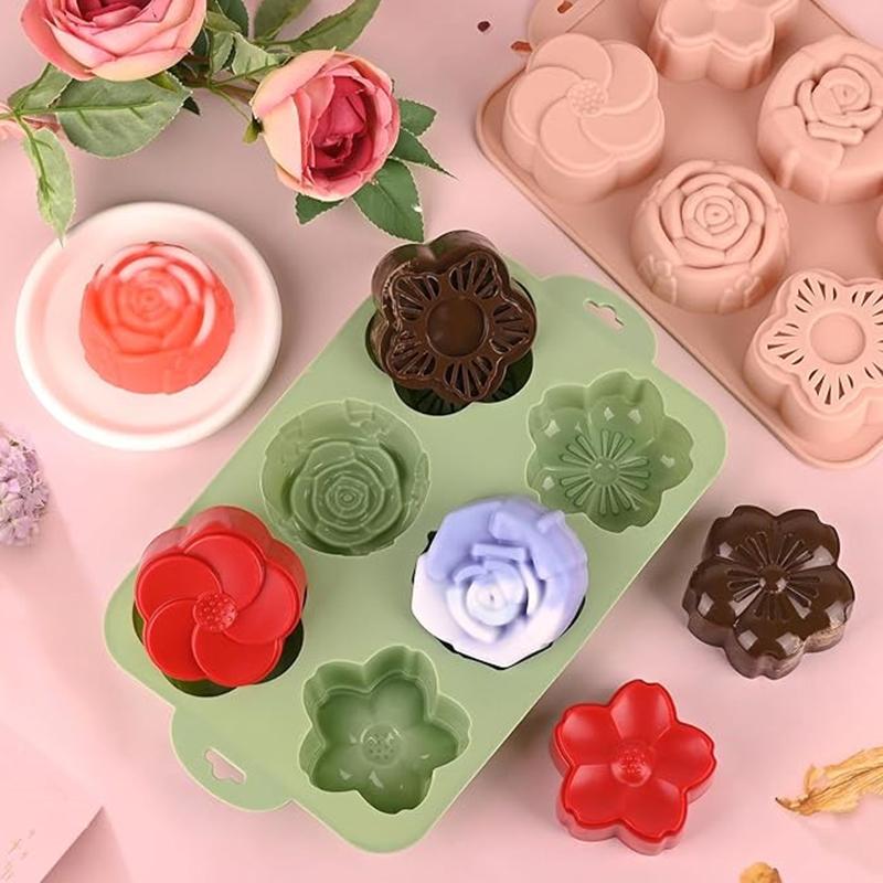 قالب سيليكون على شكل زهرة، 6 ت - مراجعة Bath Bomb Mold وسعره