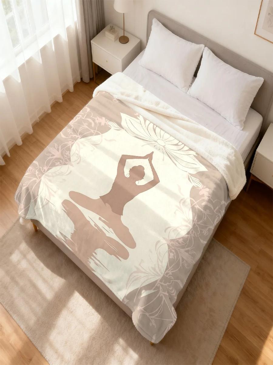 بطانية يوغا فاخرة بتصميم زهرة  - مراجعة Spa Wellness Yoga وسعره