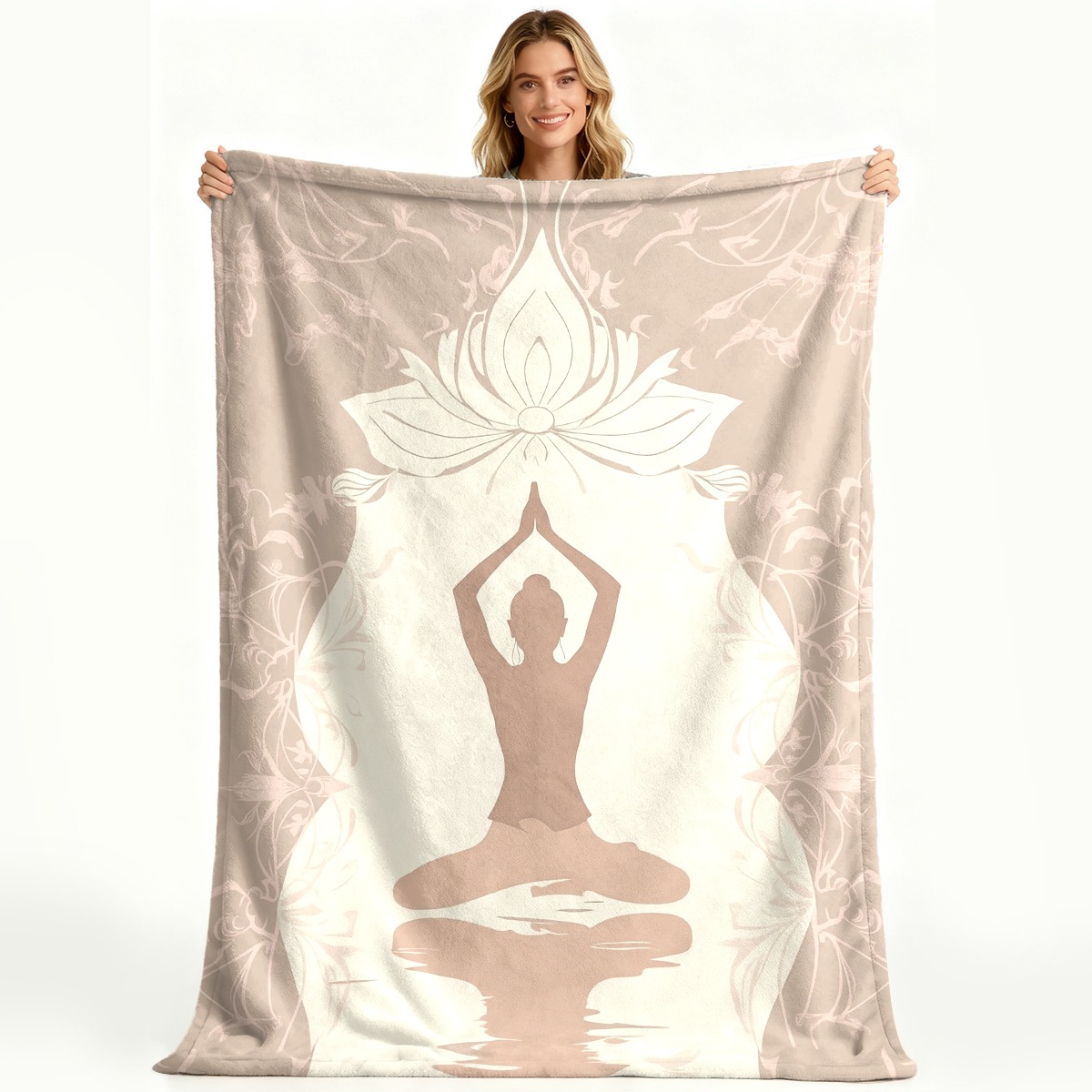 بطانية يوغا فاخرة بتصميم زهرة  - مراجعة Spa Wellness Yoga وسعره
